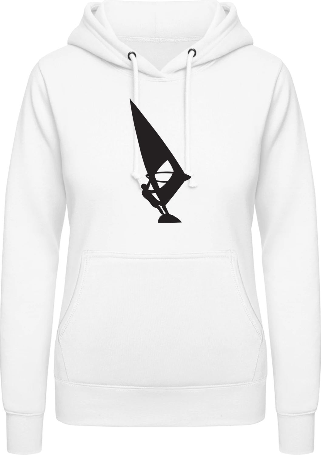 Windsurfer Silhouette - Arctic white AWDis ladies hoodie - Front