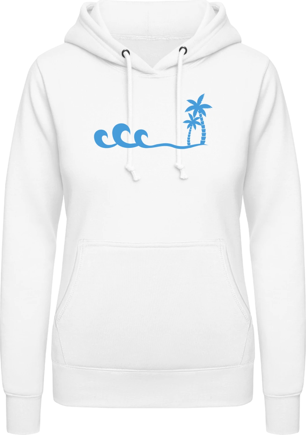 Surfer Waves - Arctic white AWDis ladies hoodie - Front