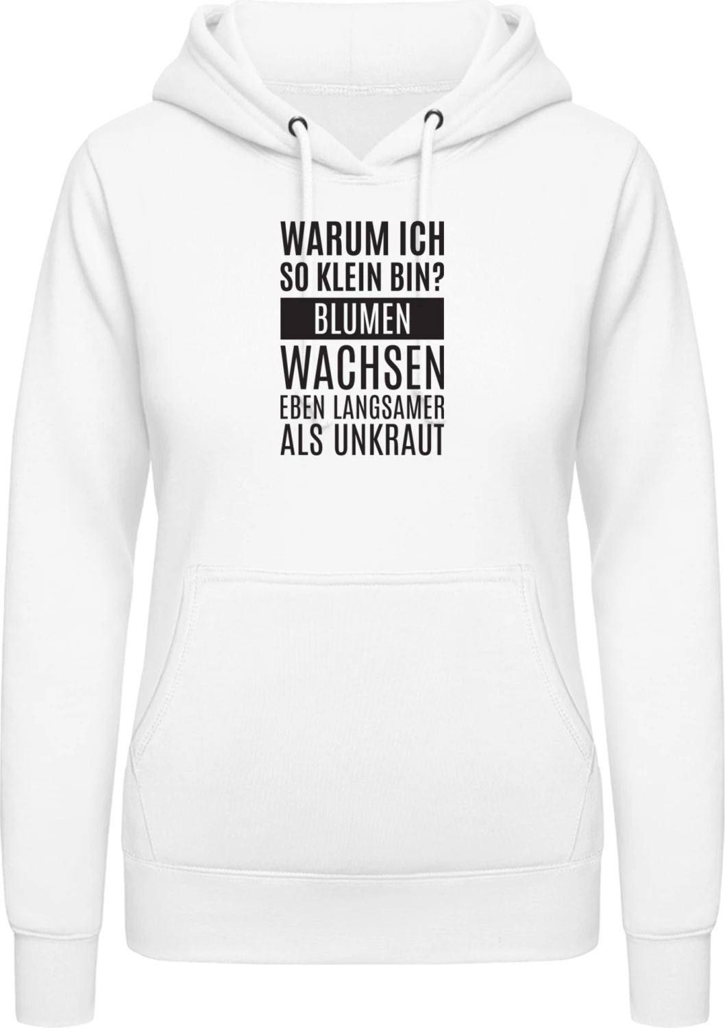 Blumen wachsen langsamer als Unkraut - Arctic white AWDis ladies hoodie - Front