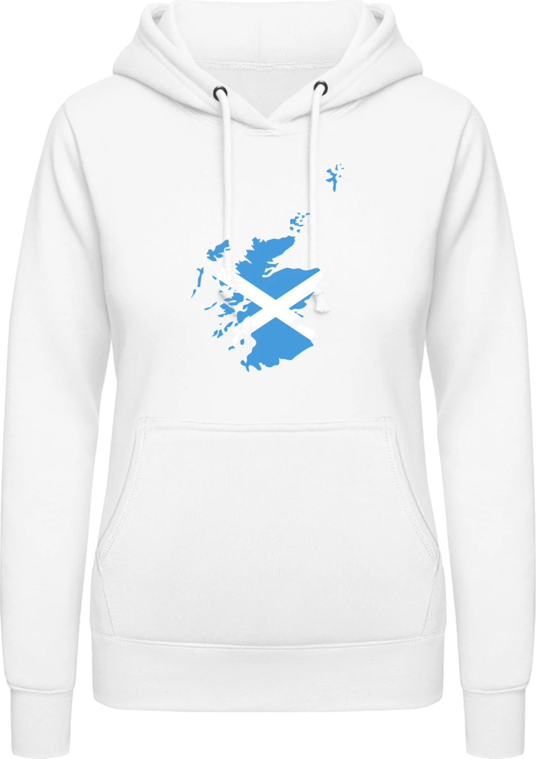 Scotland Map Flag - Arctic white AWDis ladies hoodie - Front