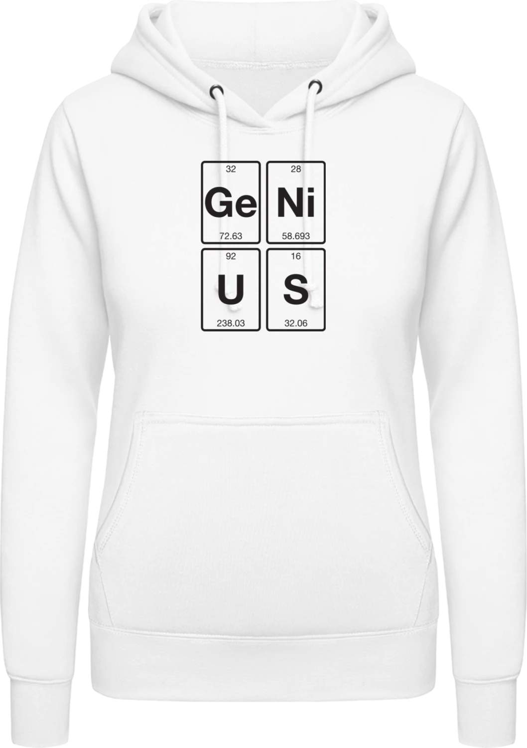 Genius Chemical Elements - Arctic white AWDis ladies hoodie - Front