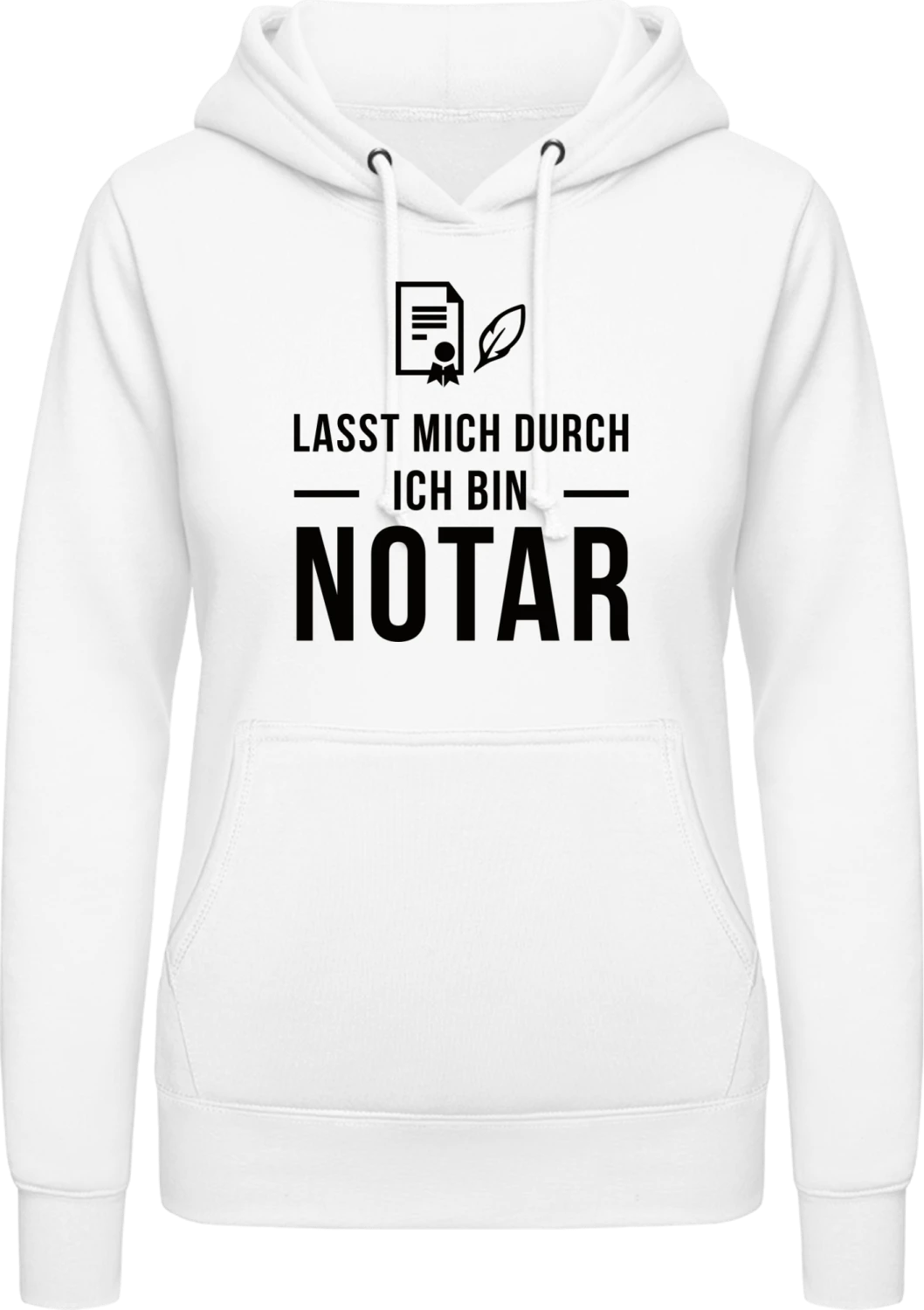 Lasst mich durch ich bin Notar - Arctic white AWDis ladies hoodie - Front