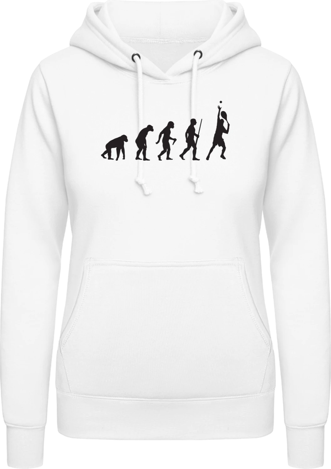 Tennis Player Evolution - Arctic white AWDis ladies hoodie - Front