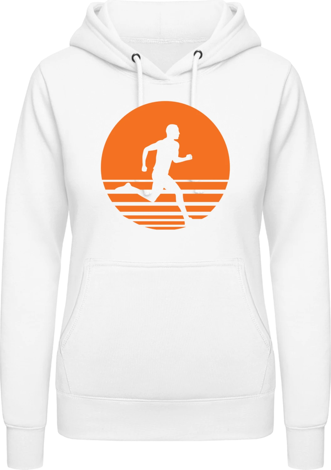 Sunset Jogging - Arctic white AWDis ladies hoodie - Front