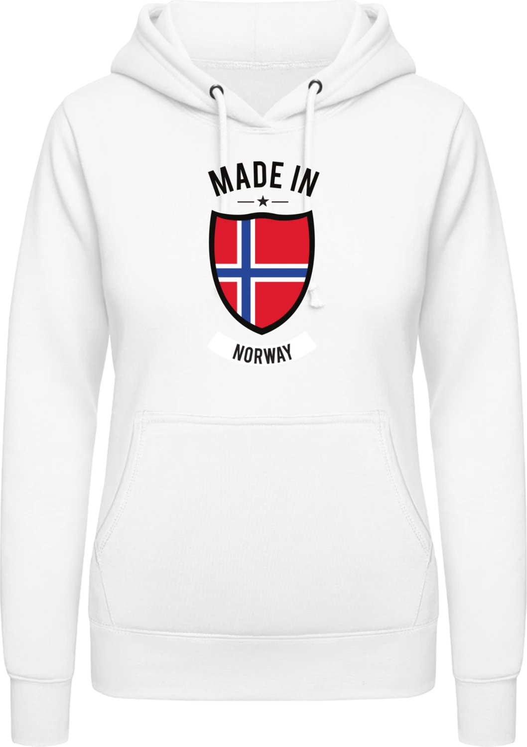 Made in Norway - Arctic white AWDis ladies hoodie - Front