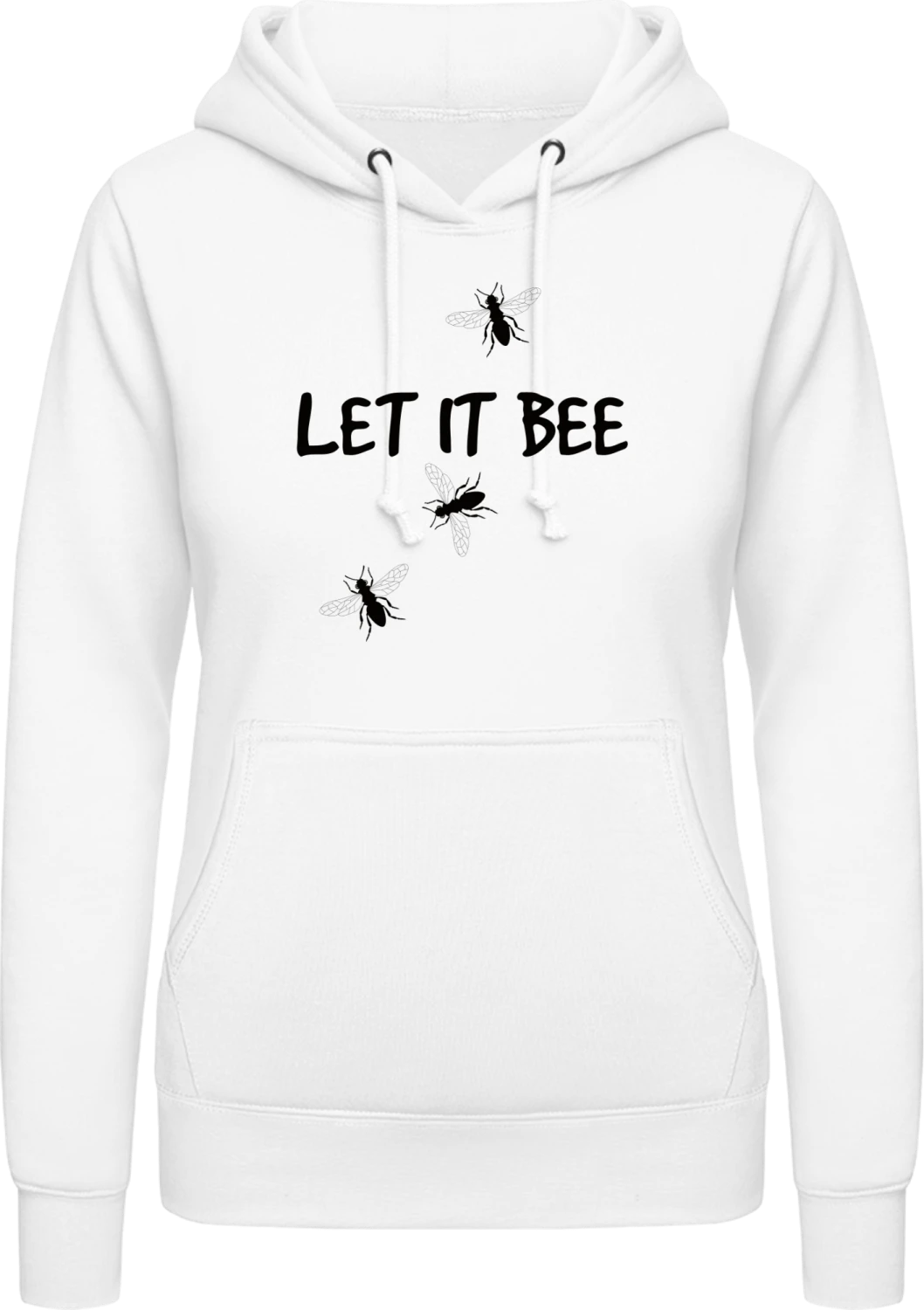 Let It Bee - Arctic white AWDis ladies hoodie - Front