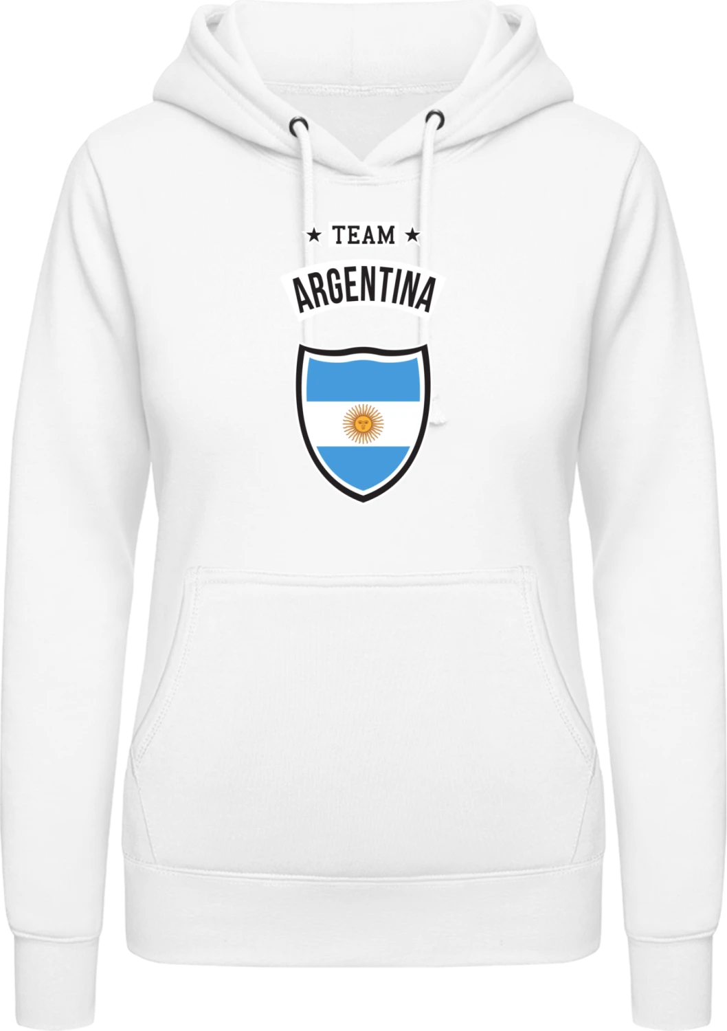 Team Argentina - Arctic white AWDis ladies hoodie - Front