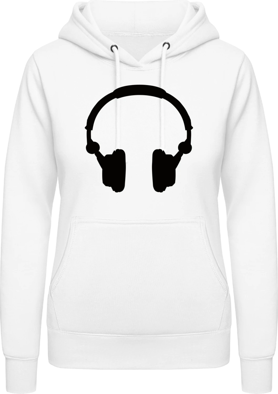 Music Headphones - Arctic white AWDis ladies hoodie - Front