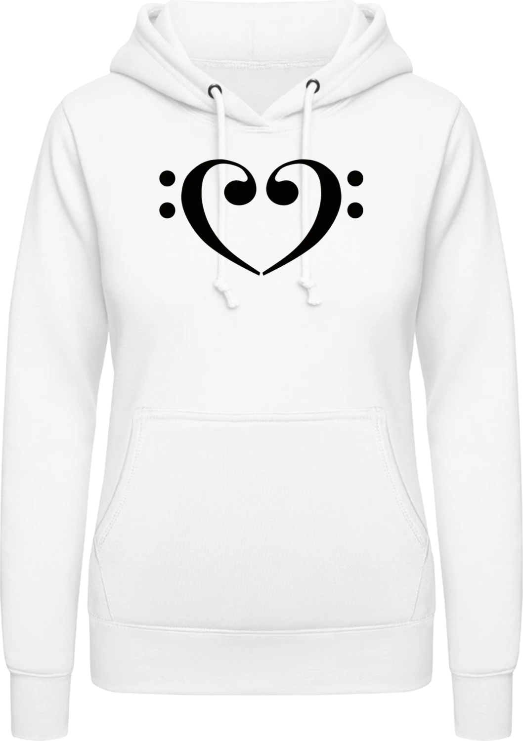 Bass Heart - Arctic white AWDis ladies hoodie - Front