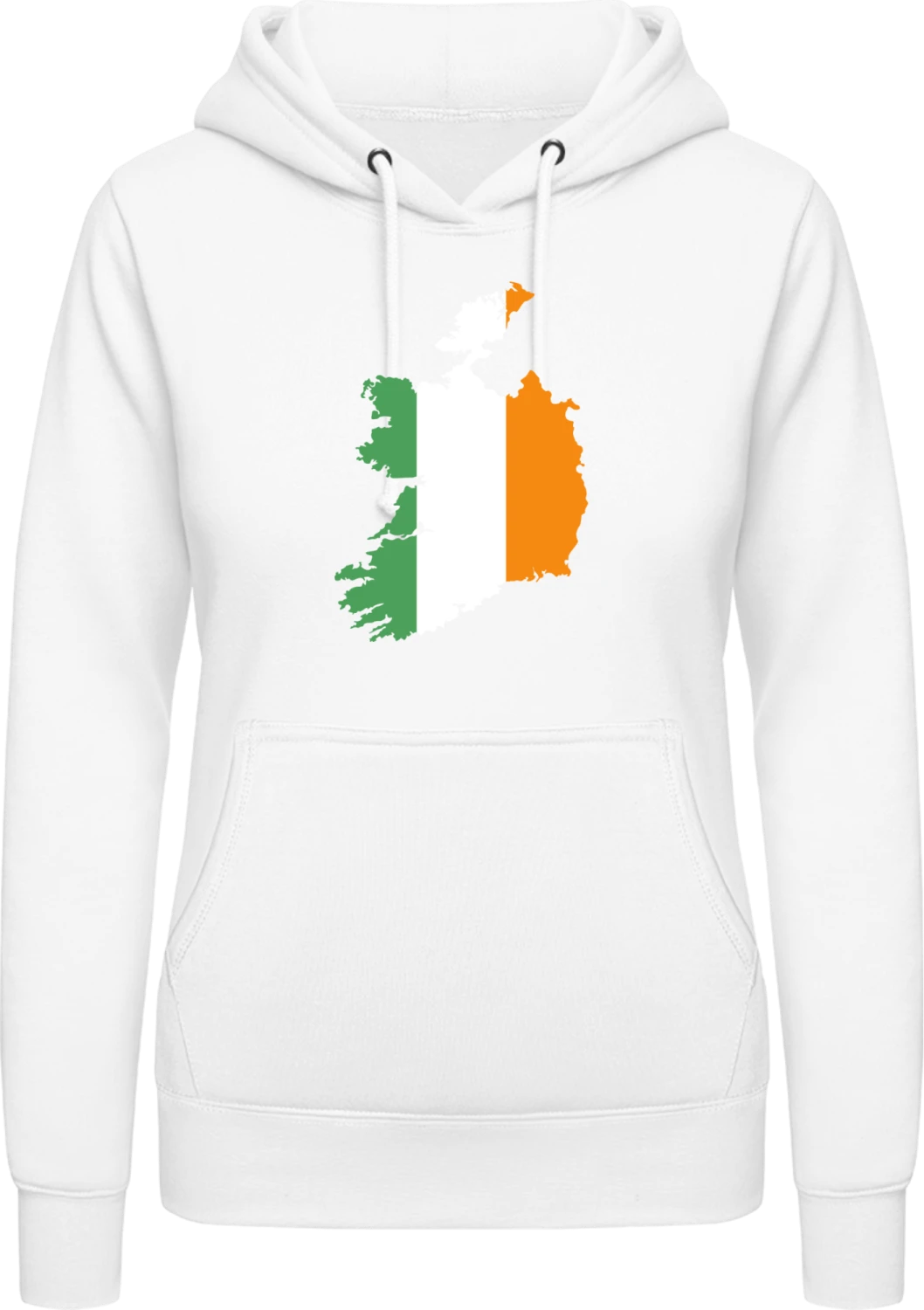 Irland Landkarte - Arctic white AWDis ladies hoodie - Front