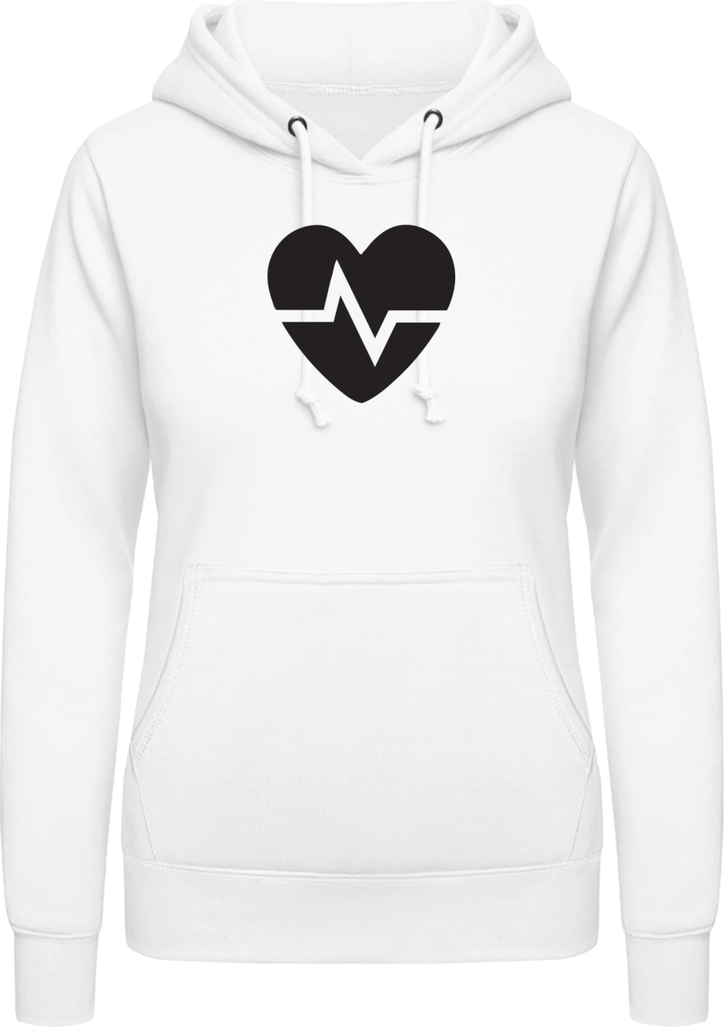 Heartbeat Symbol - Arctic white AWDis ladies hoodie - Front