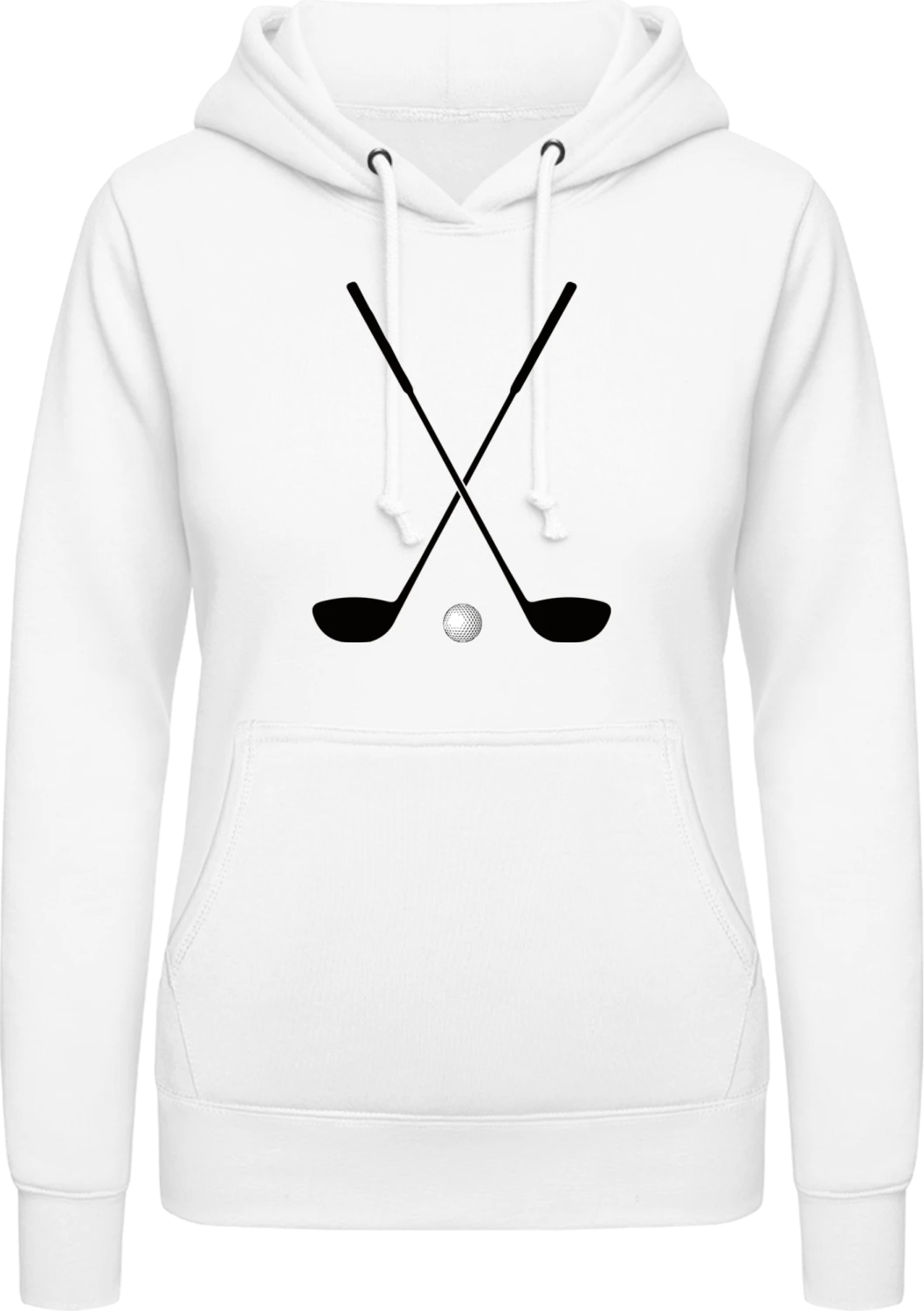 Golf Club and Ball - Arctic white AWDis ladies hoodie - Front