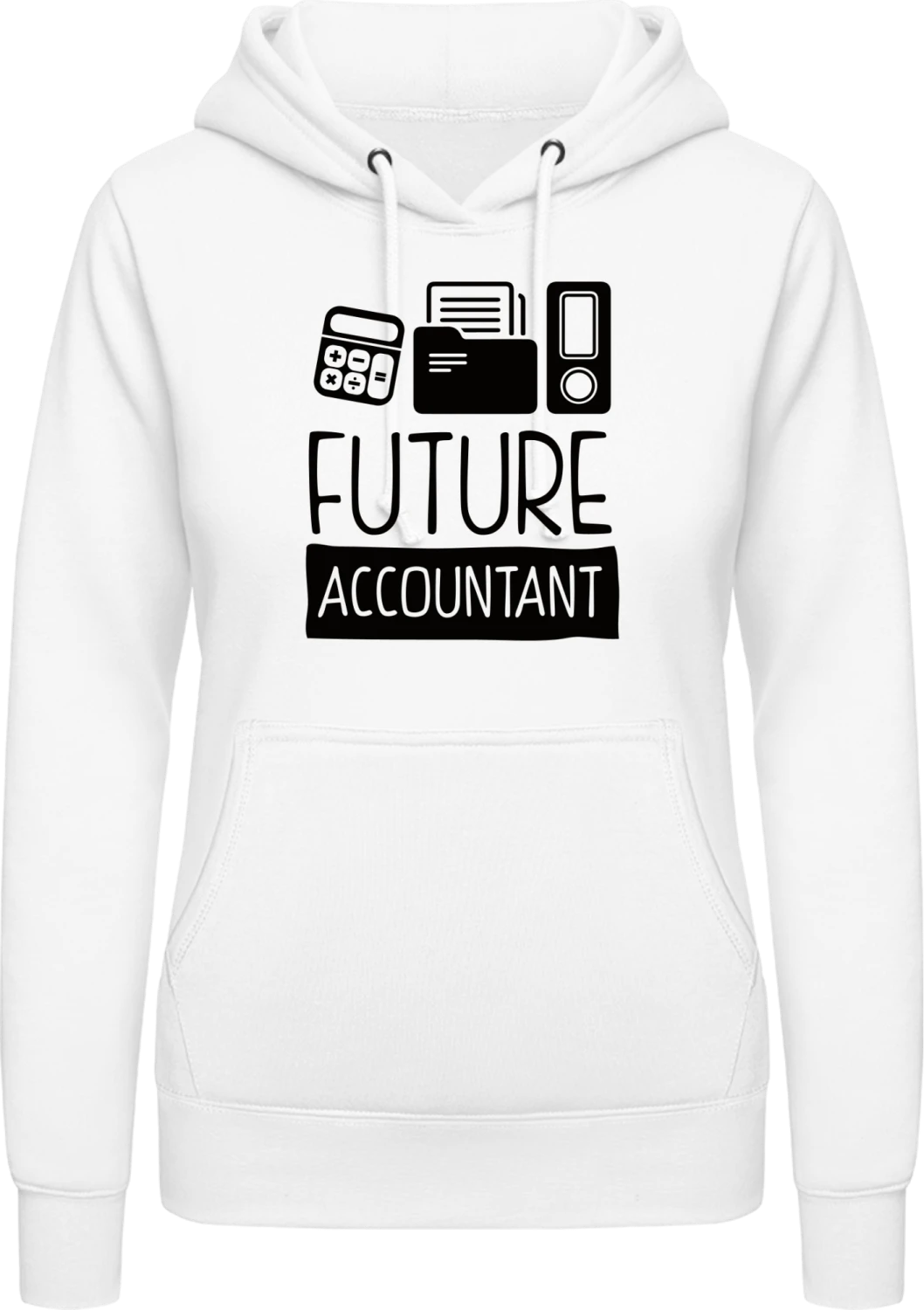 Future Accountant - Arctic white AWDis ladies hoodie - Front