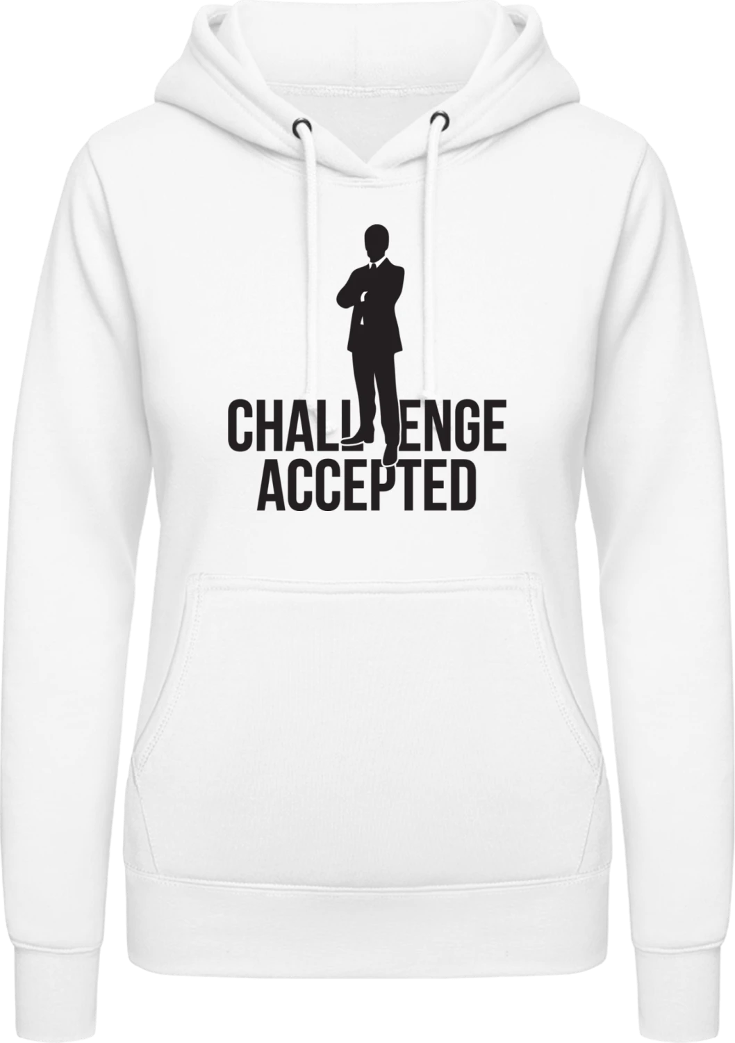 Challenge-Accepted - Arctic white AWDis ladies hoodie - Front