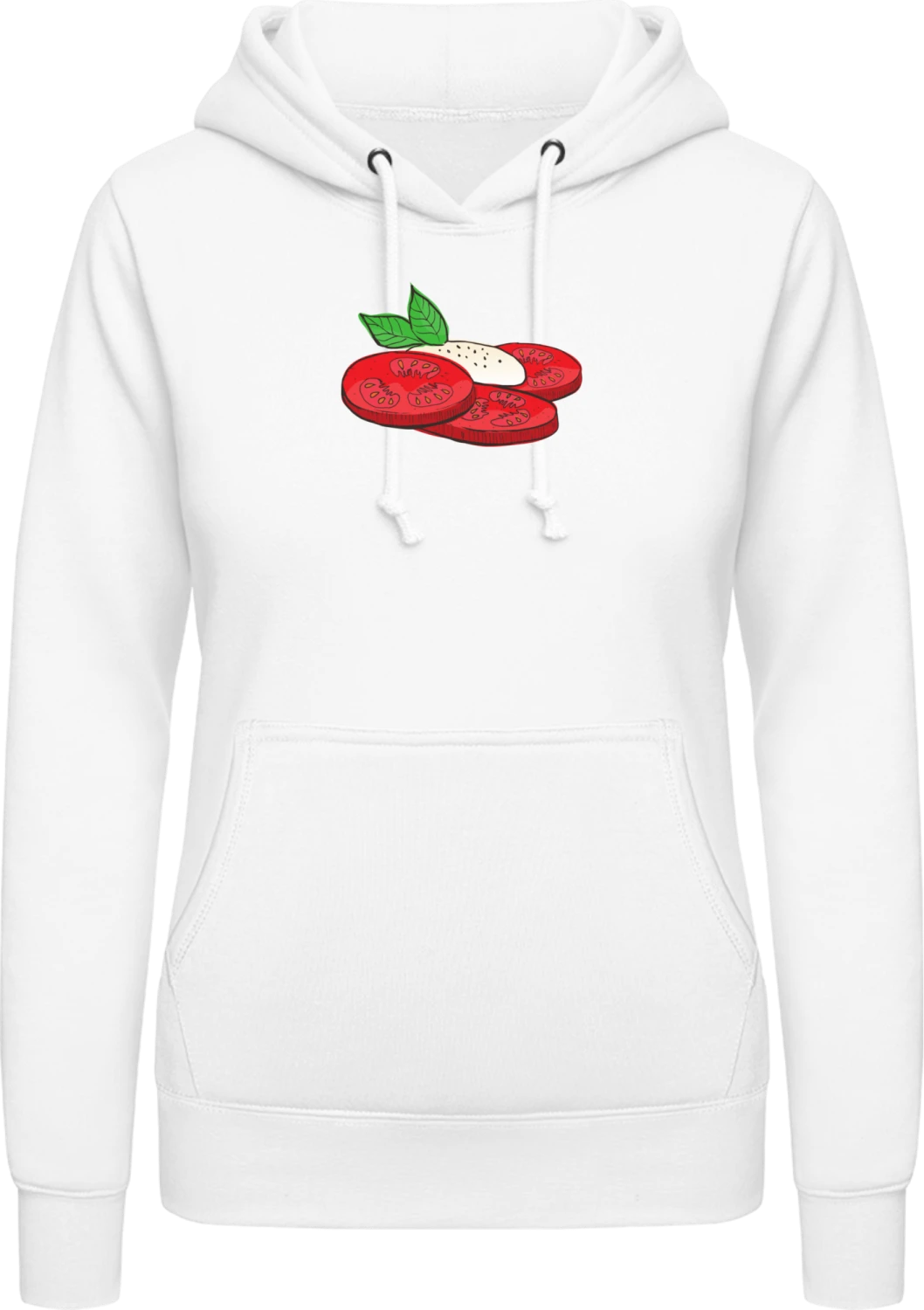 Tomate Mozzarella - Arctic white AWDis ladies hoodie - Front