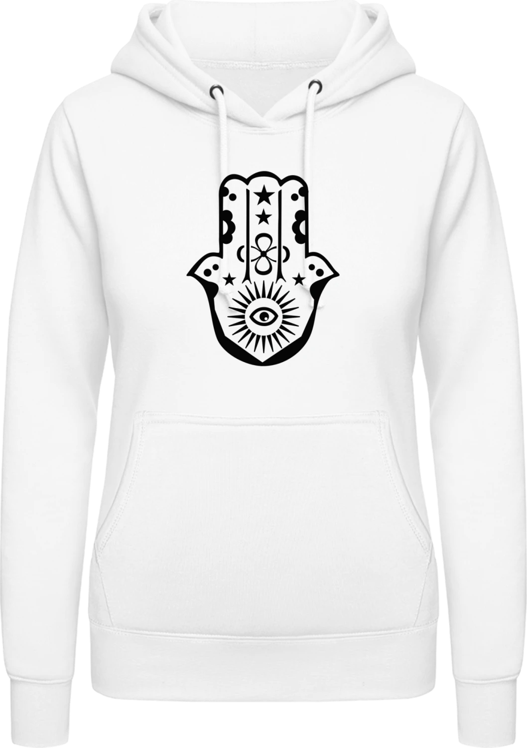 Hamsa Hand der Fatima - Arctic white AWDis ladies hoodie - Front