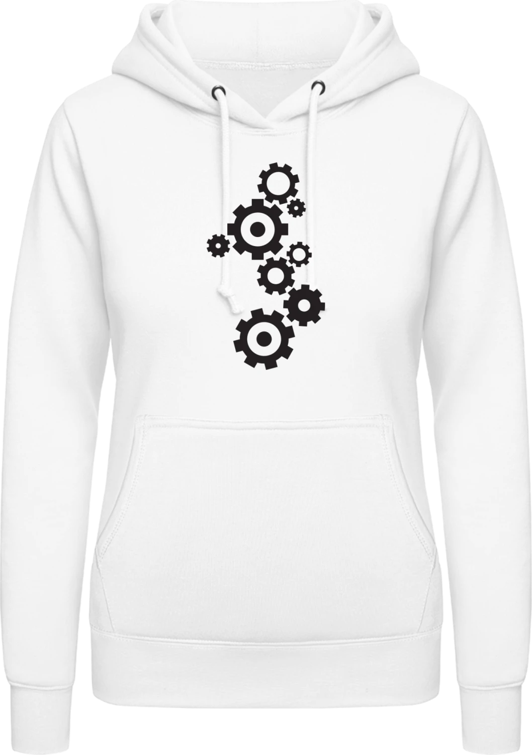 Zahnrad - Arctic white AWDis ladies hoodie - Front