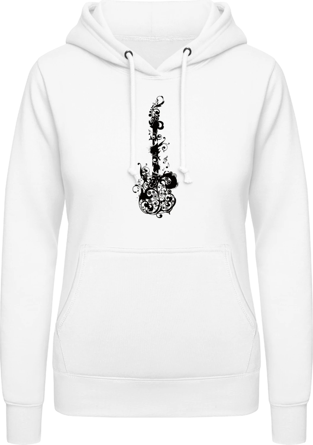 Stylish Guitar - Arctic white AWDis ladies hoodie - Front