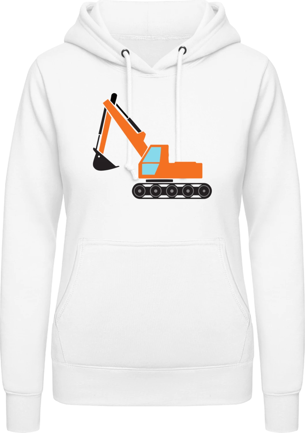 Excavator Construction - Arctic white AWDis ladies hoodie - Front