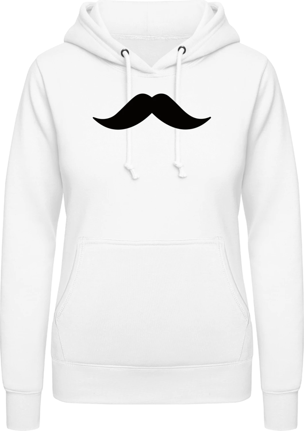 Mustache Schnurrbart - Arctic white AWDis ladies hoodie - Front