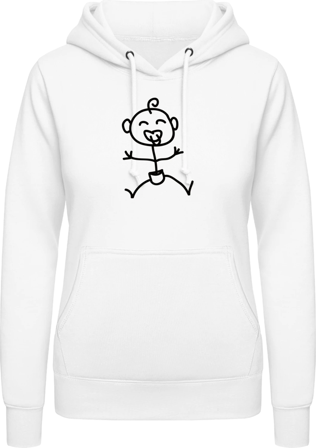 Funny Baby Comic Character - Arctic white AWDis ladies hoodie - Front