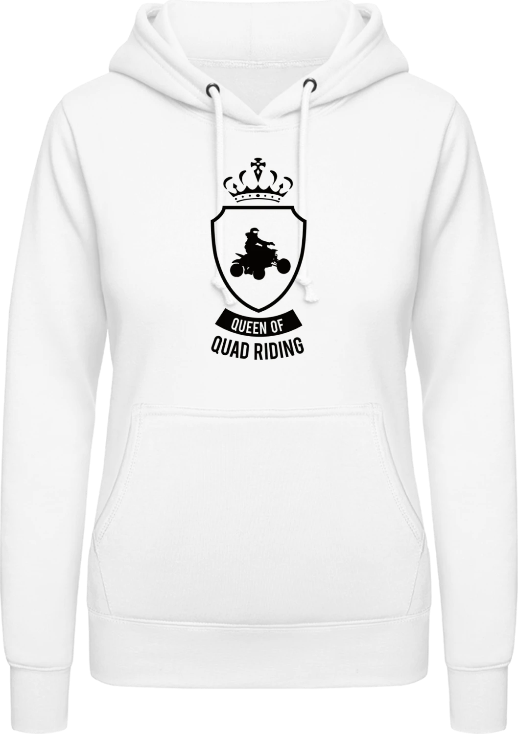 Queen of Quad Riding - Arctic white AWDis ladies hoodie - Front