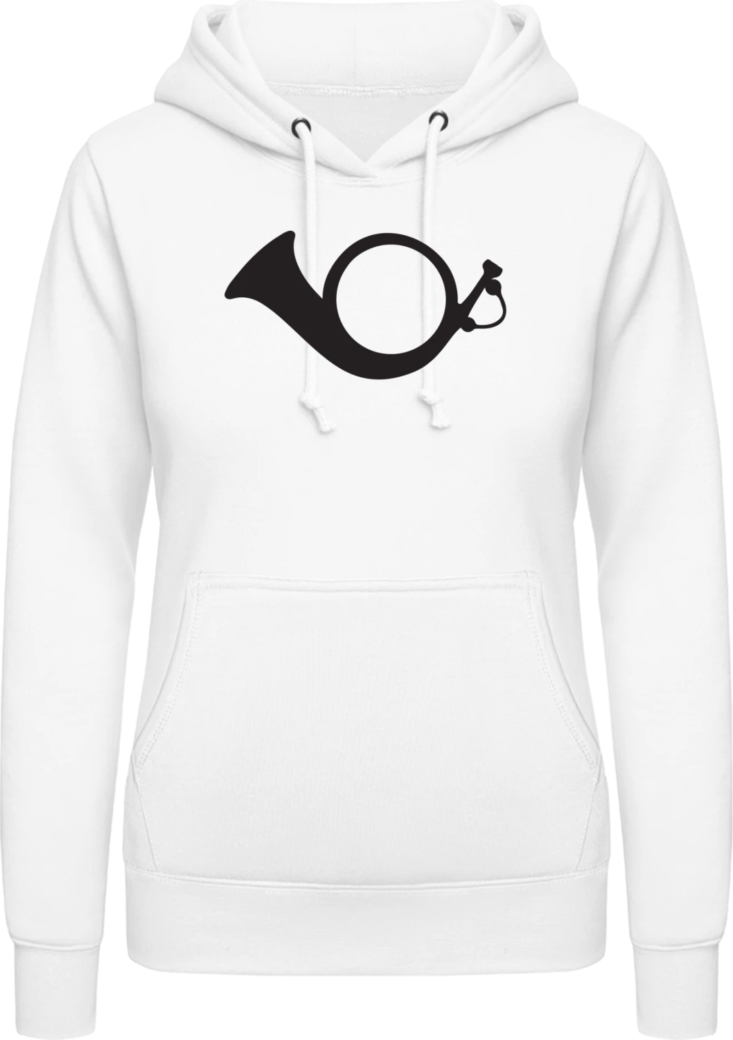 Post Horn - Arctic white AWDis ladies hoodie - Front