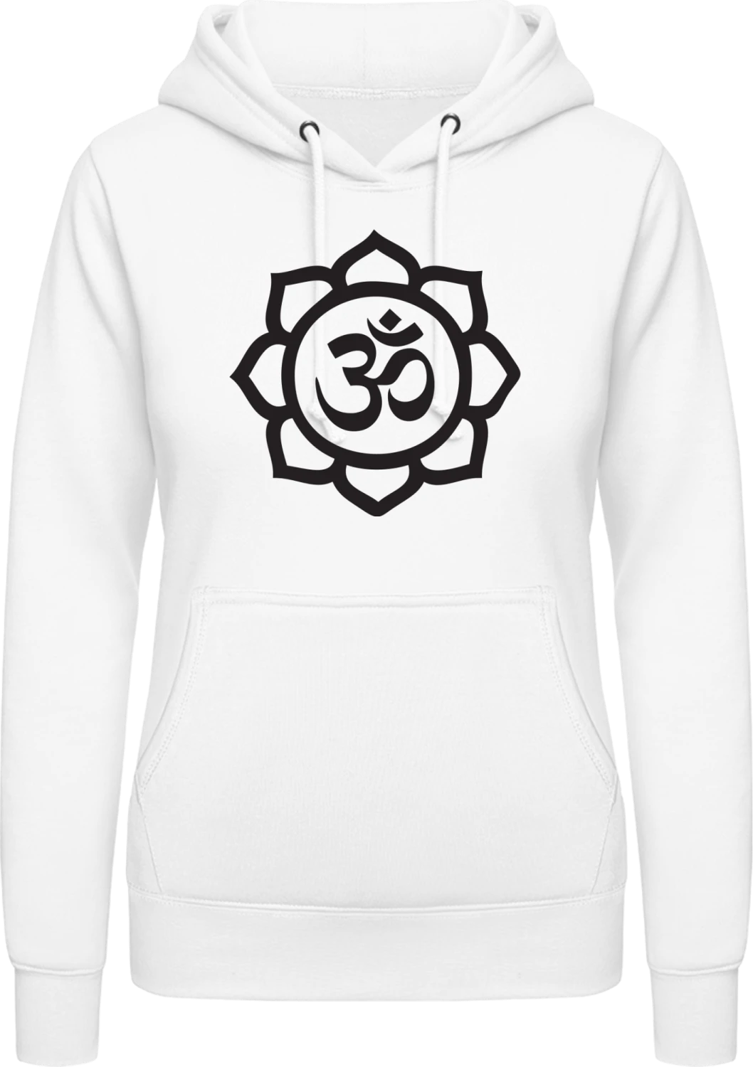 Om Aum Sanskrit - Arctic white AWDis ladies hoodie - Front