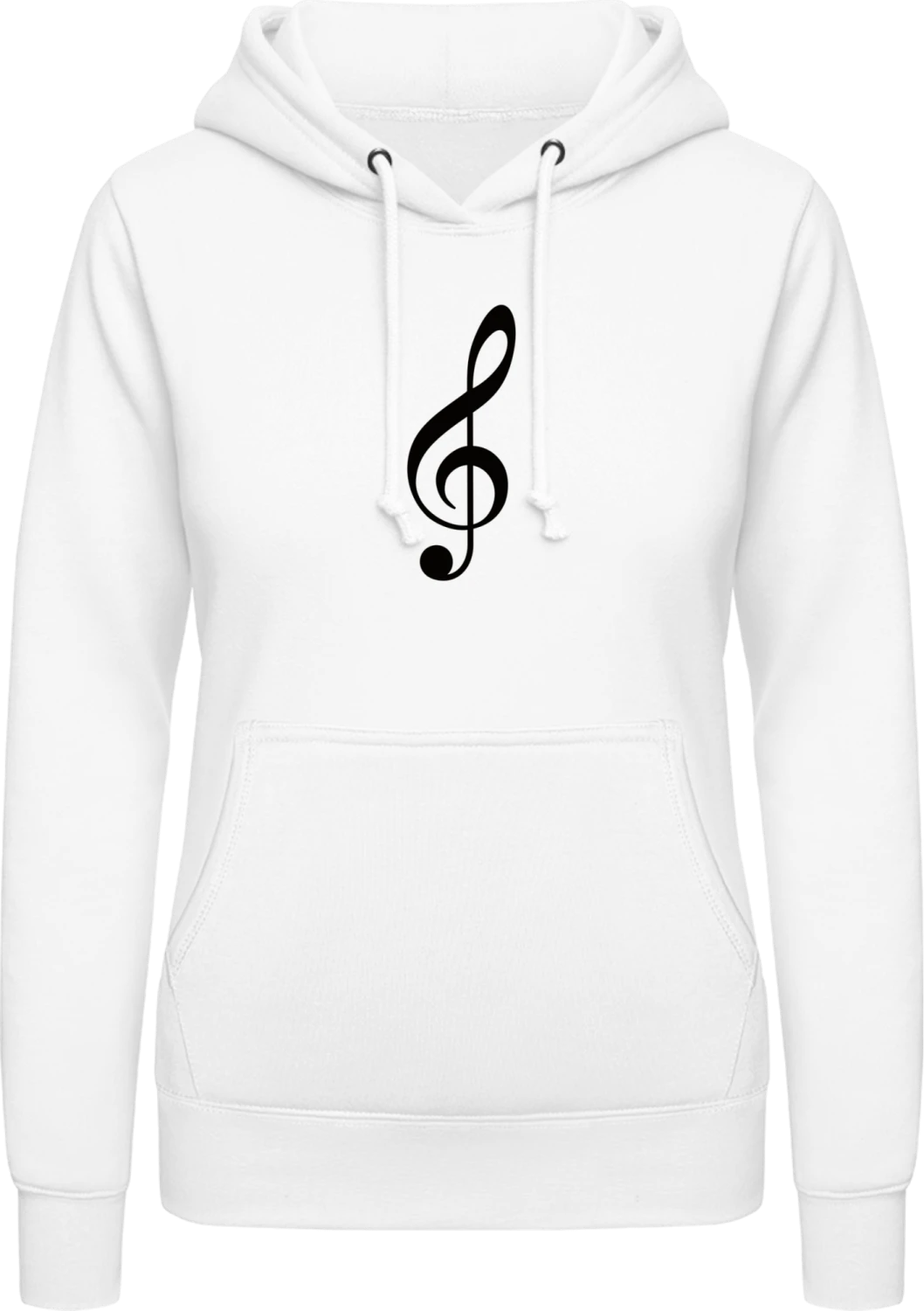 Music Note - Arctic white AWDis ladies hoodie - Front