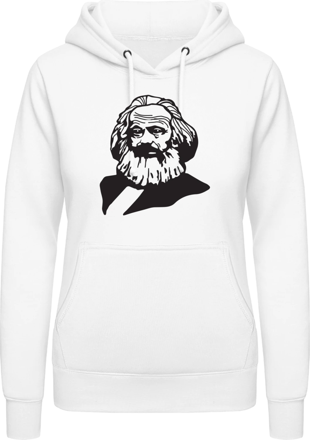 Karl Heinrich Marx - Arctic white AWDis ladies hoodie - Front