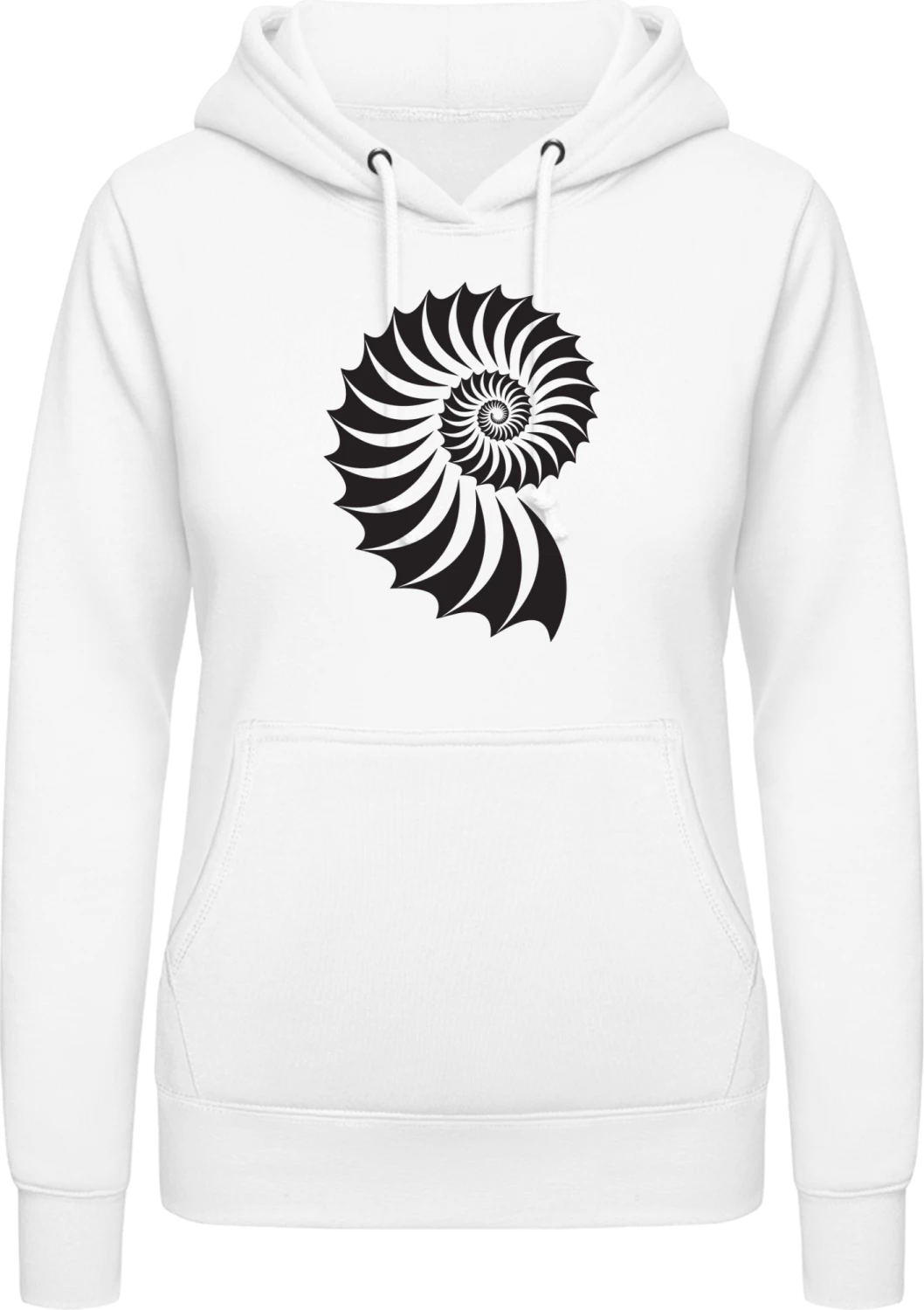 Prehistoric Shell Fossil - Arctic white AWDis ladies hoodie - Front