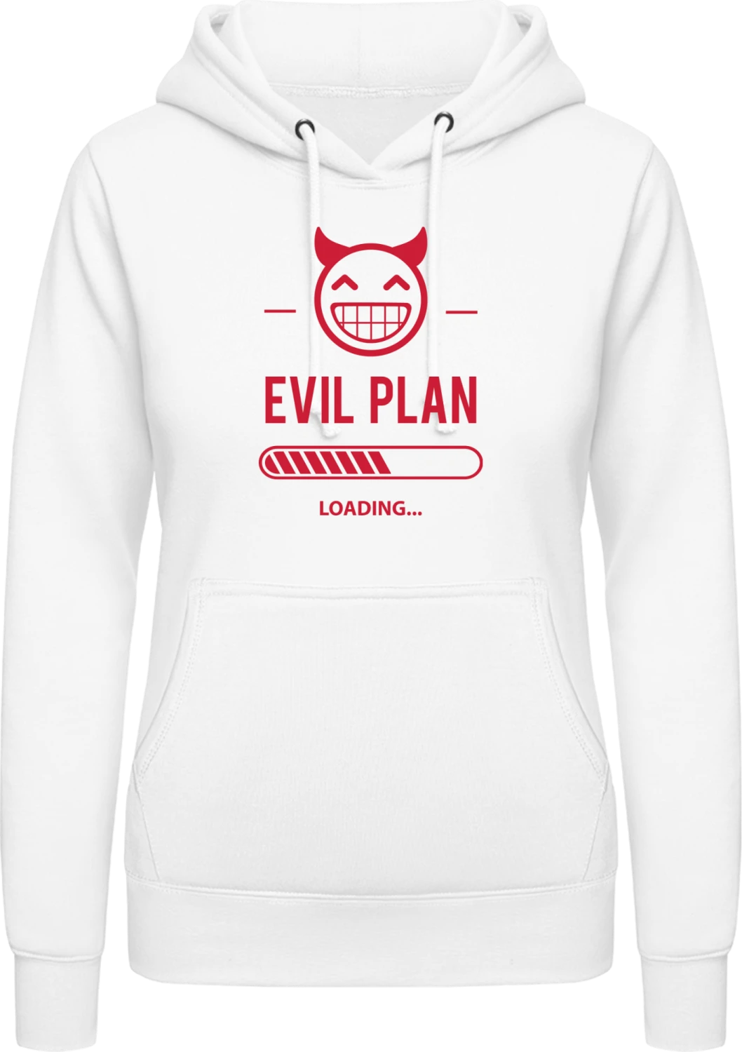 Evil Plan Loading - Arctic white AWDis ladies hoodie - Front