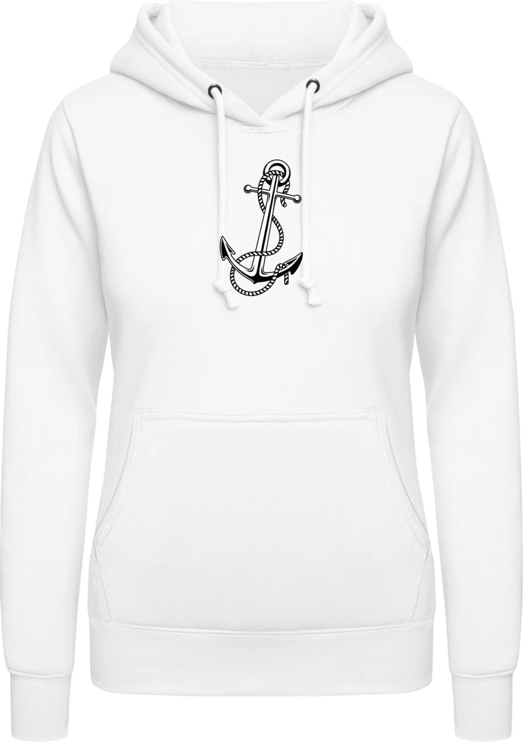 Anchor Old School - Arctic white AWDis ladies hoodie - Front