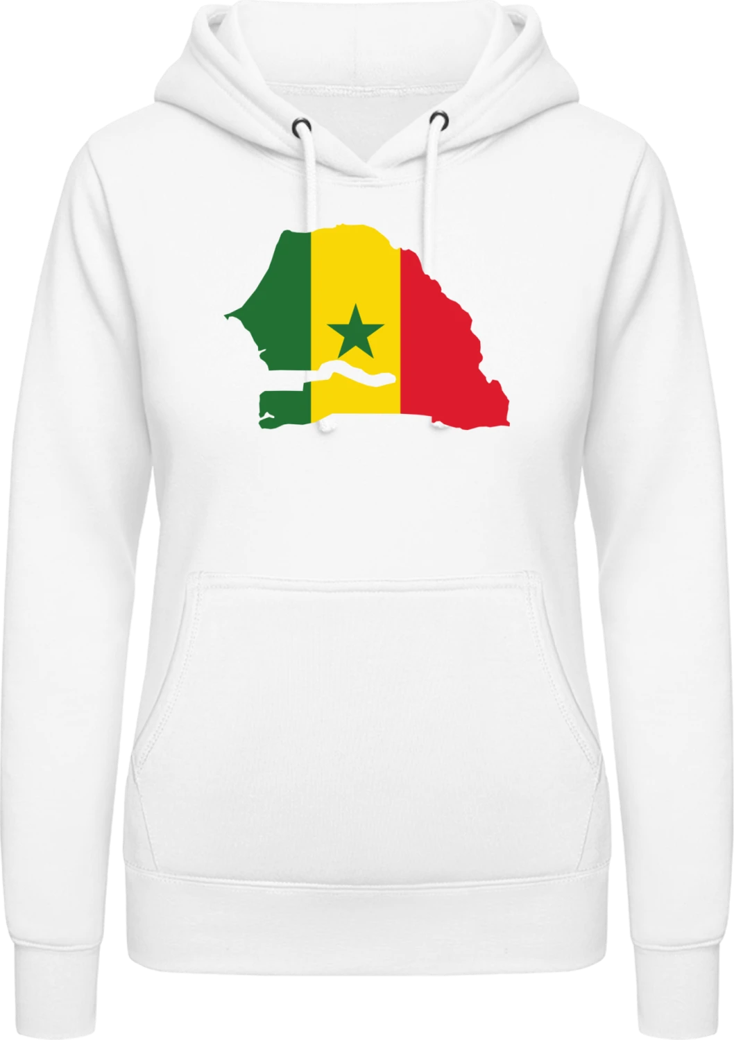 Senegal Map - Arctic white AWDis ladies hoodie - Front