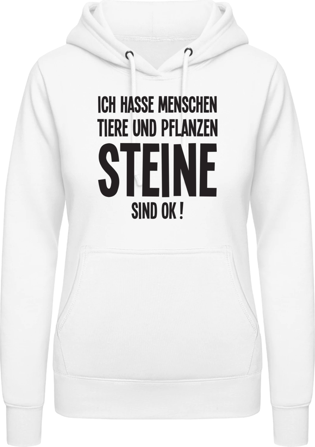 Ich hasse Menschen Tiere und Pflanzen - Arctic white AWDis ladies hoodie - Front