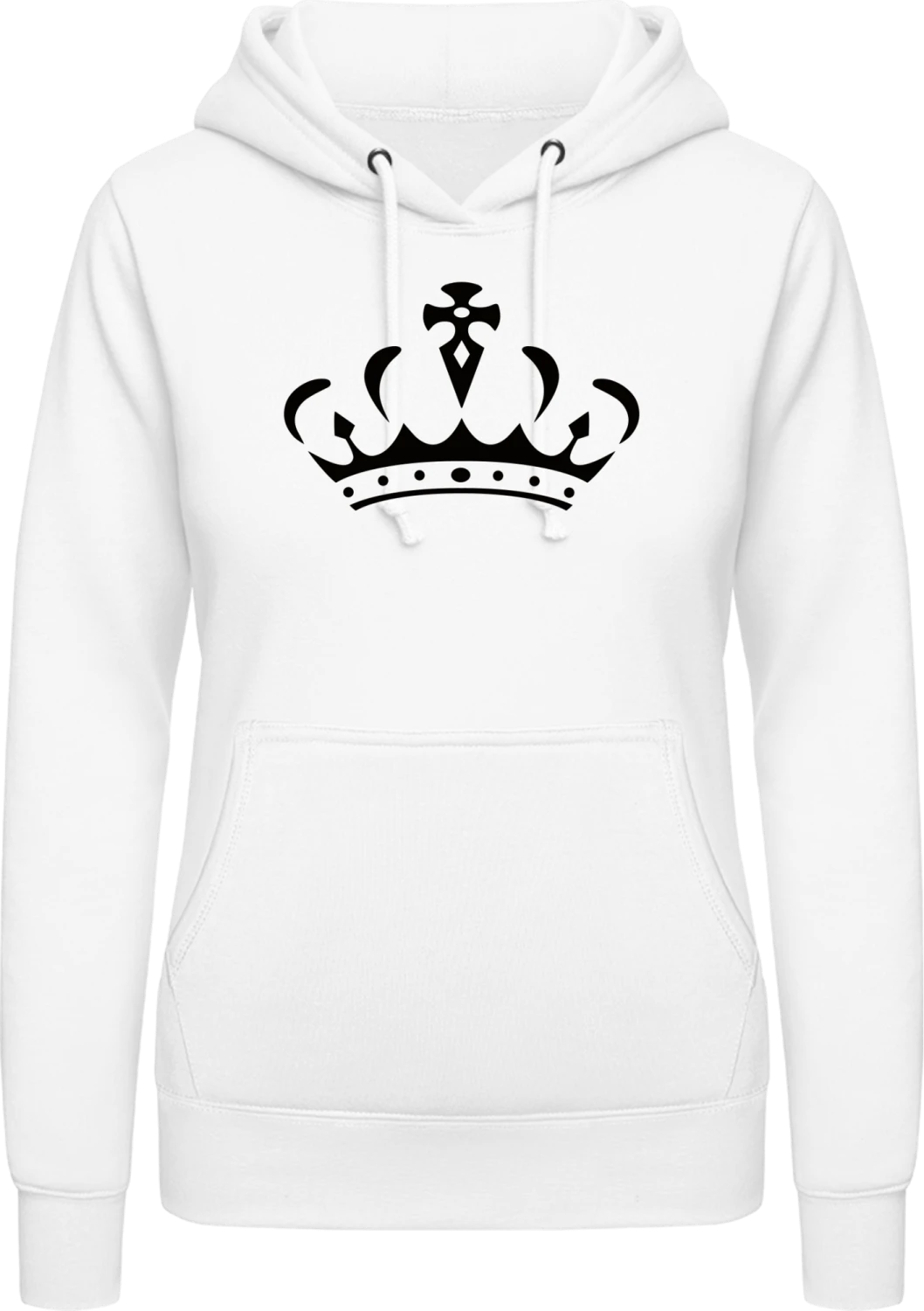 Krone Crown - Arctic white AWDis ladies hoodie - Front