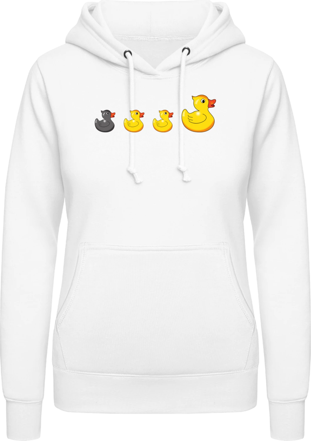 Black Duck Be Different - Arctic white AWDis ladies hoodie - Front