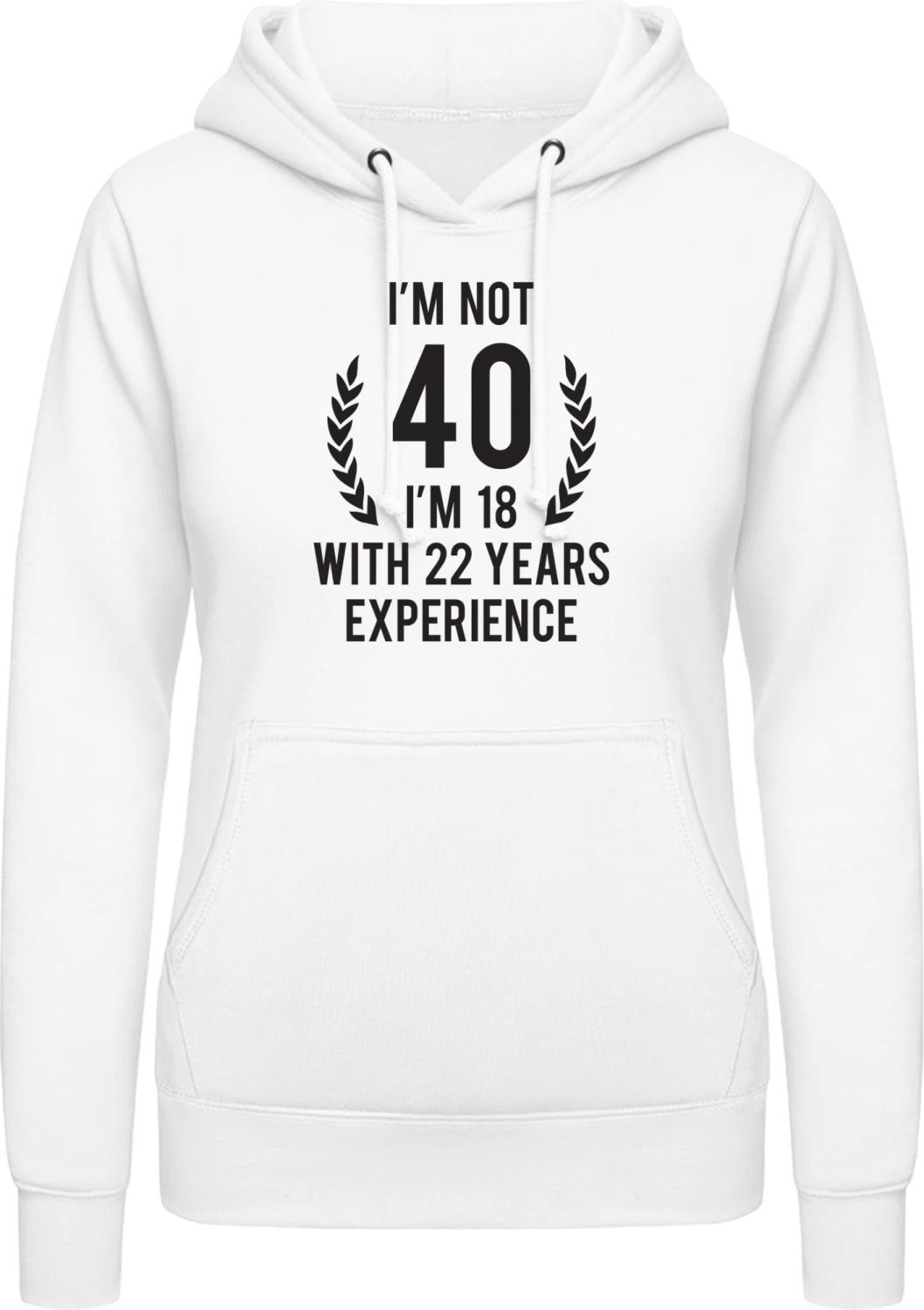 40 years - Arctic white AWDis ladies hoodie - Front