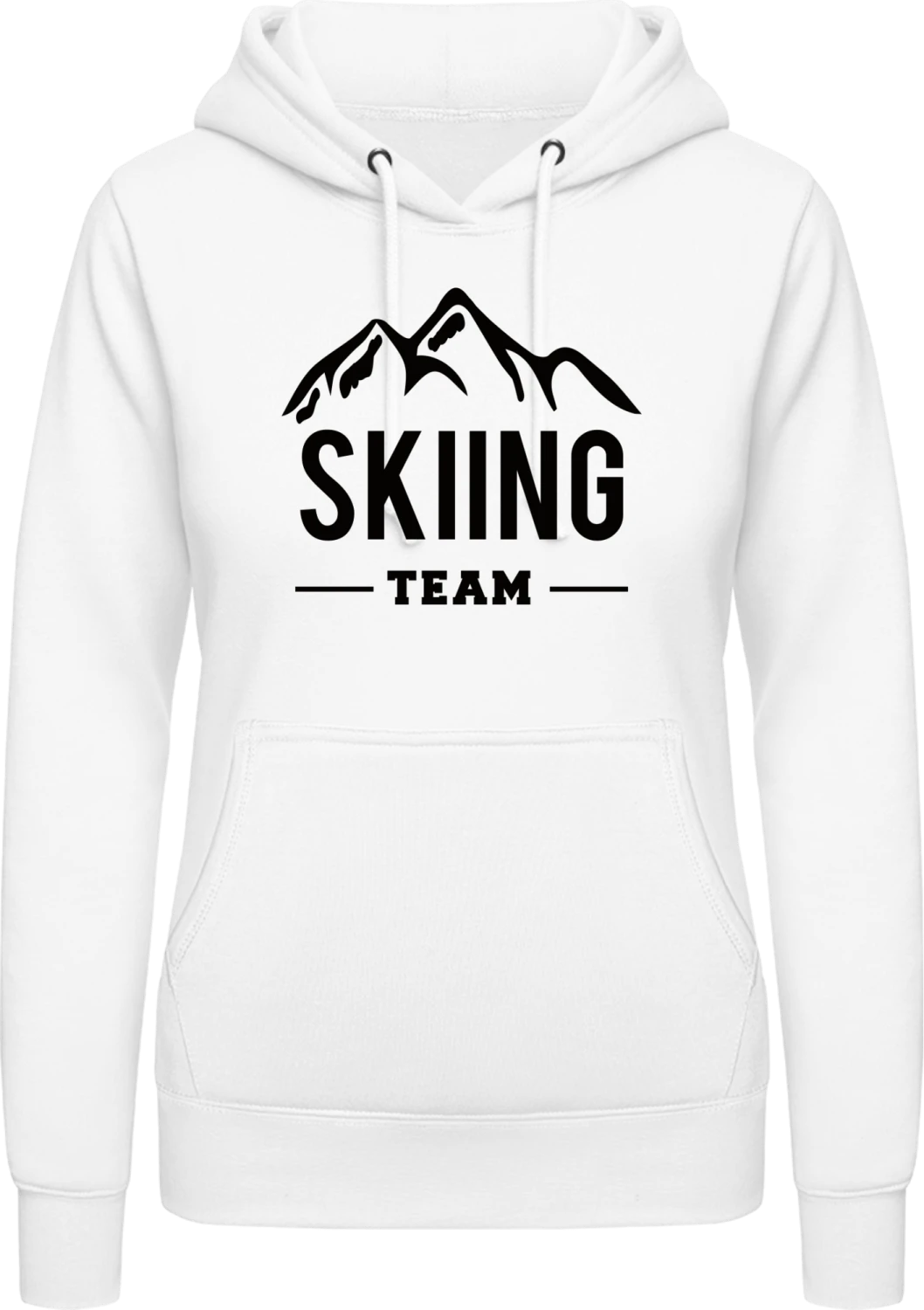 Skiing Team - Arctic white AWDis ladies hoodie - Front