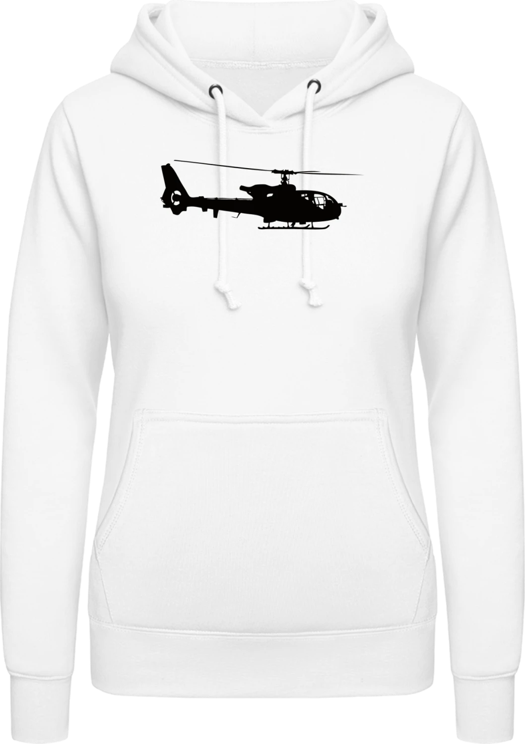 Helicopter Illustration - Arctic white AWDis ladies hoodie - Front