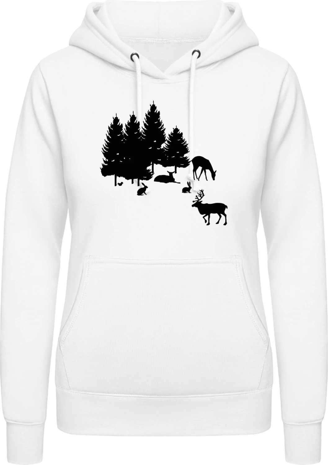 Forest Life - Arctic white AWDis ladies hoodie - Front