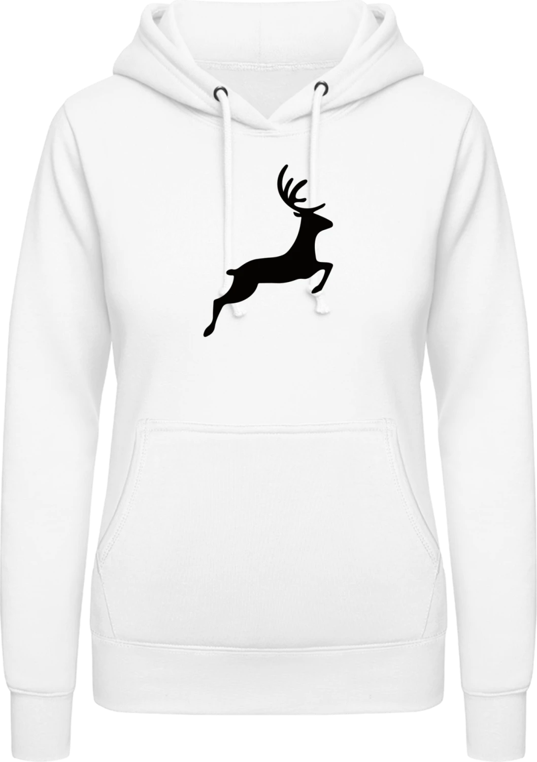 Deer Stag - Arctic white AWDis ladies hoodie - Front