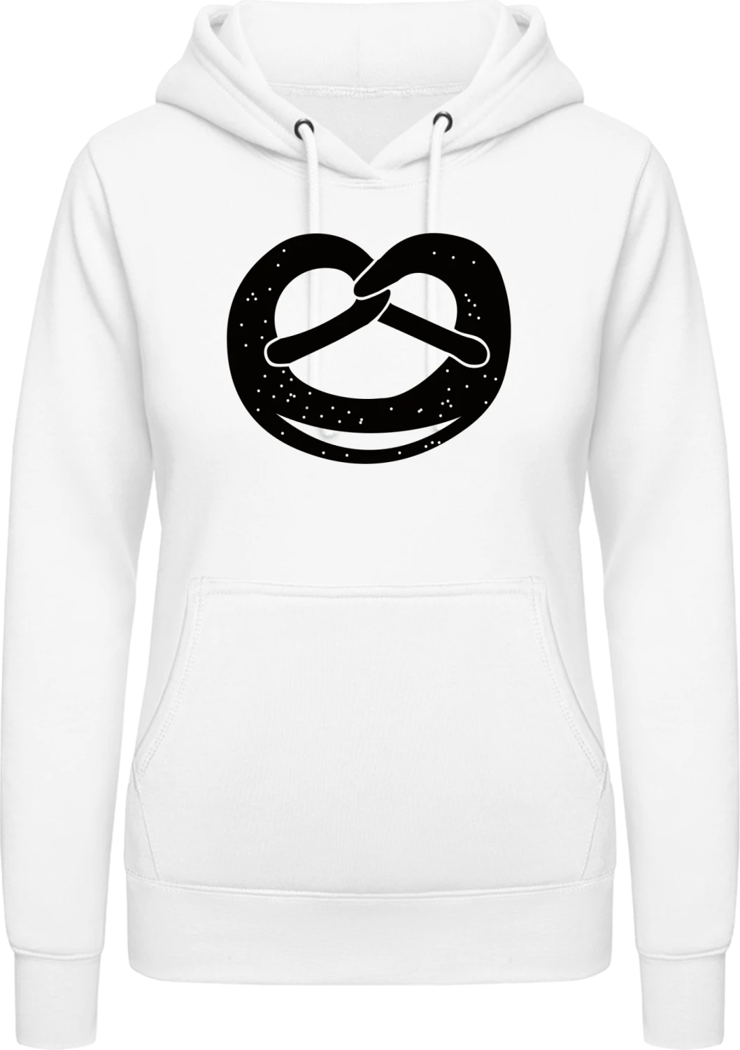 Brezel Illustration - Arctic white AWDis ladies hoodie - Front