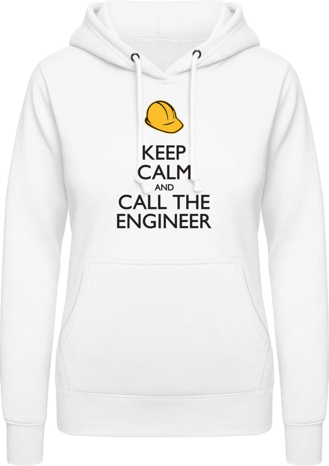 Keep Calm and Call the Engineer - Arctic white AWDis ladies hoodie - Front