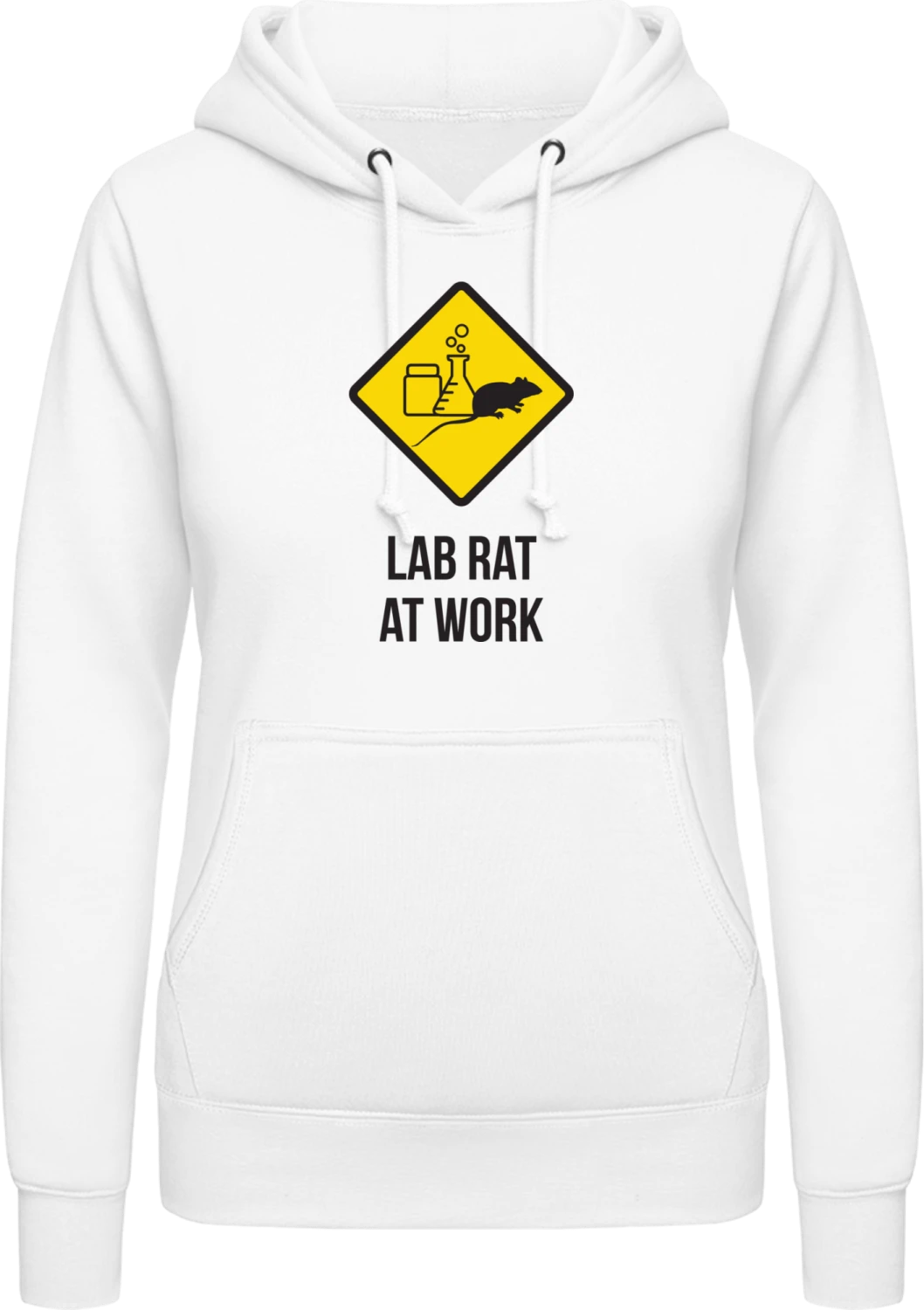 Lab Rat At Work - Arctic white AWDis ladies hoodie - Front