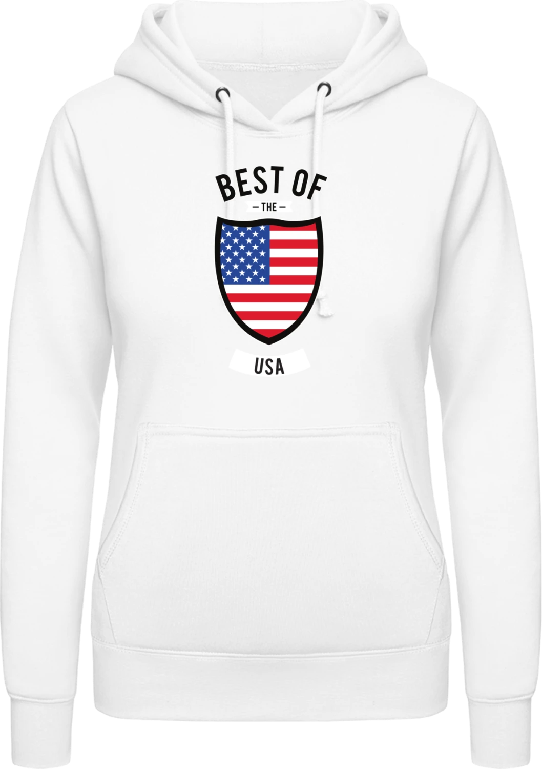 Best of the USA - Arctic white AWDis ladies hoodie - Front