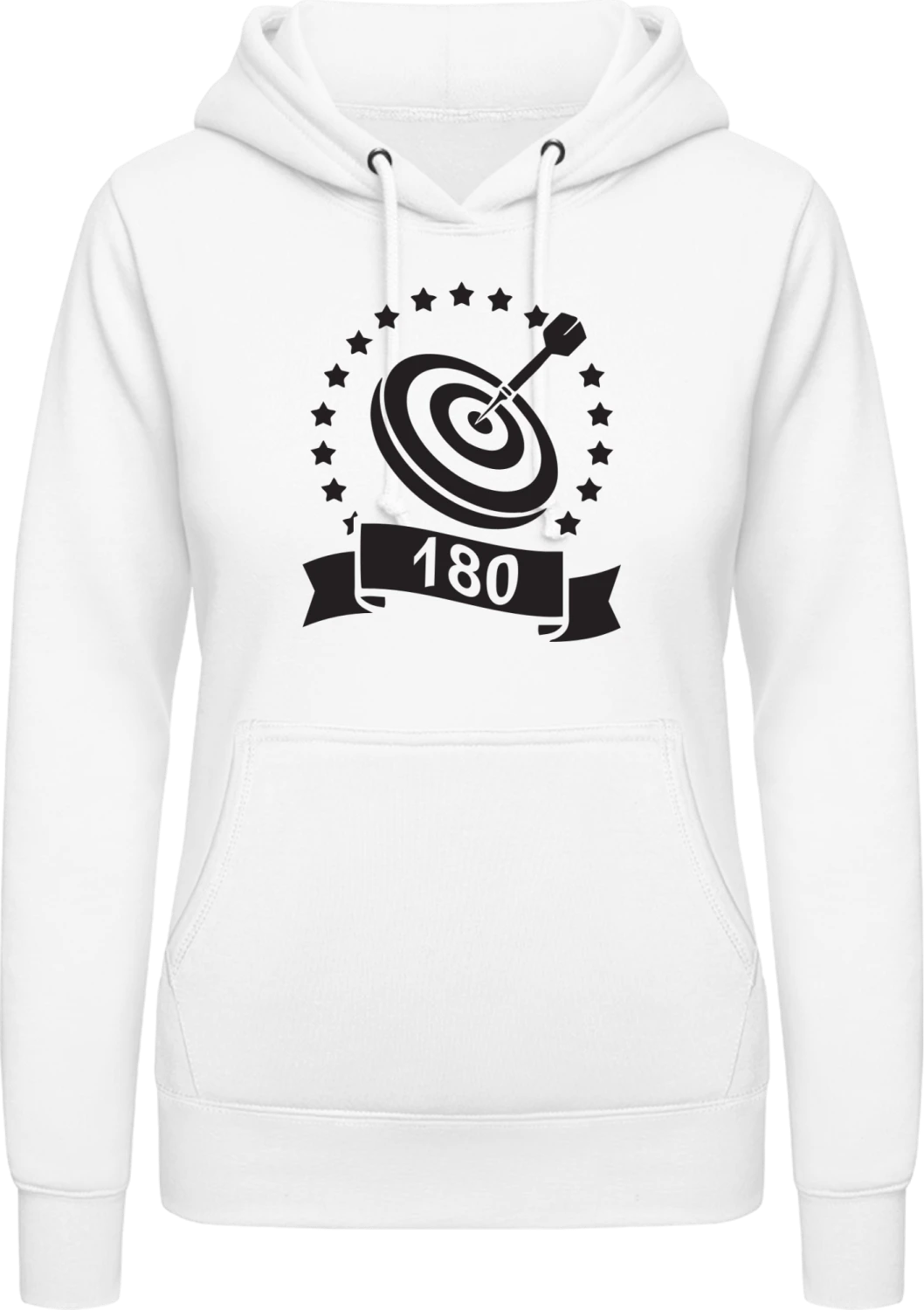 Darts 180 - Arctic white AWDis ladies hoodie - Front