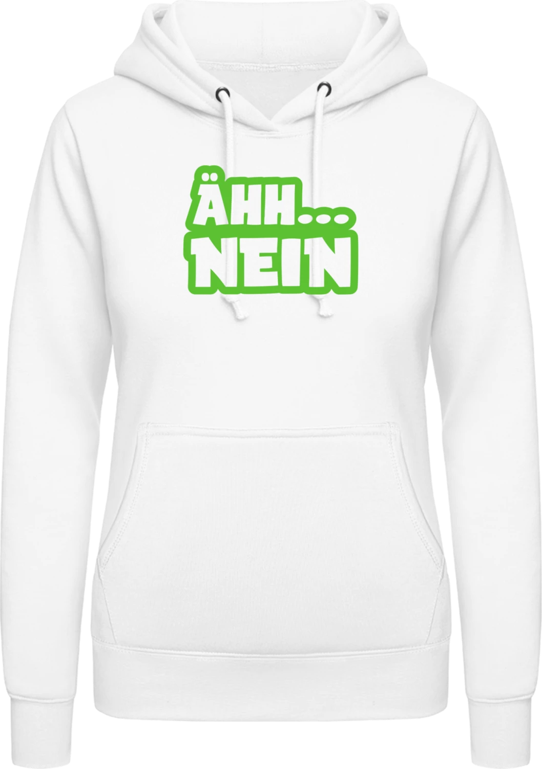 Ähh Nein - Arctic white AWDis ladies hoodie - Front