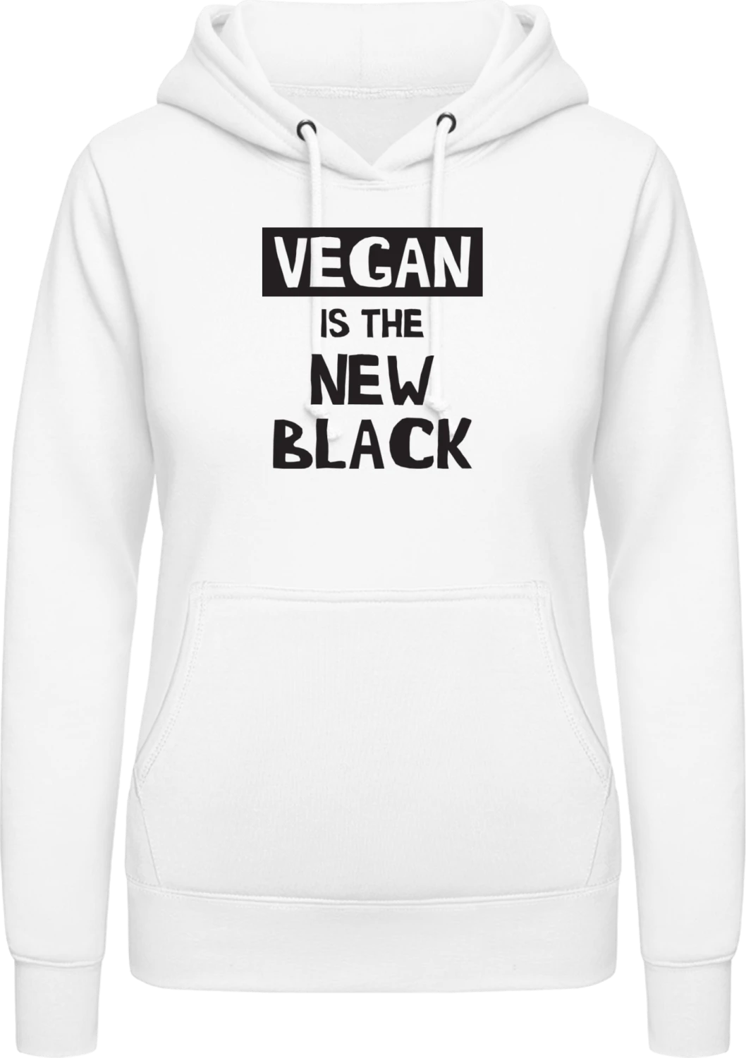 Vegan Is The New Black - Arctic white AWDis ladies hoodie - Front