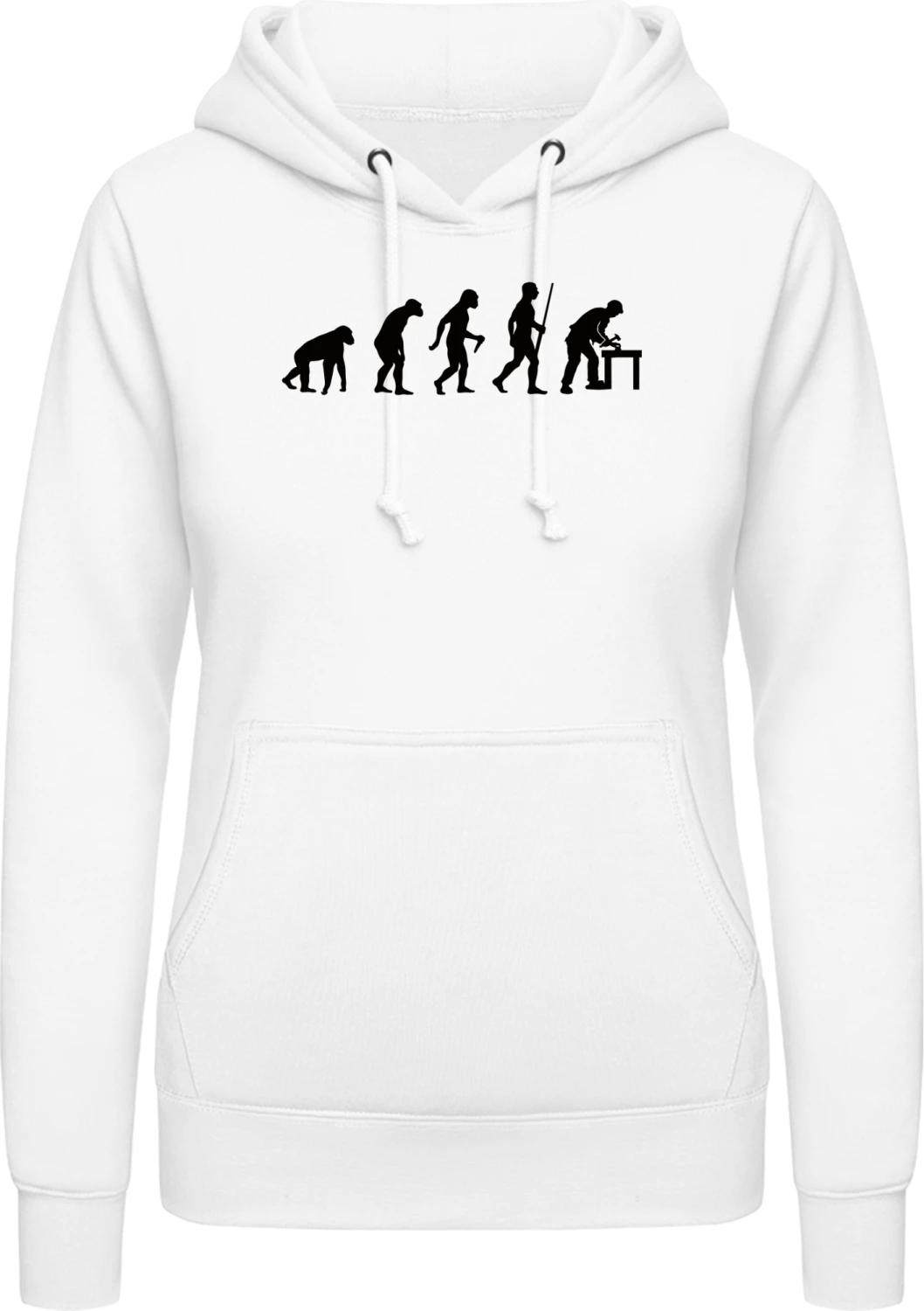 Carpenter Evolution - Arctic white AWDis ladies hoodie - Front